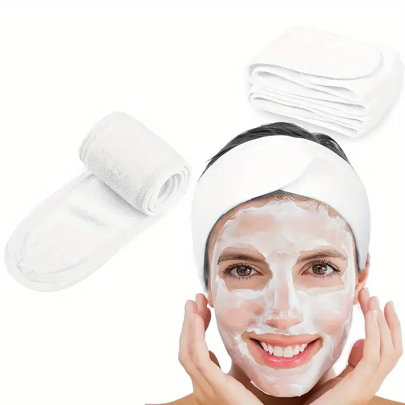 Coral Fleece Facial Headband-White