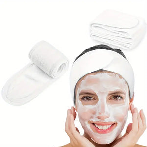 Coral Fleece Facial Headband-White